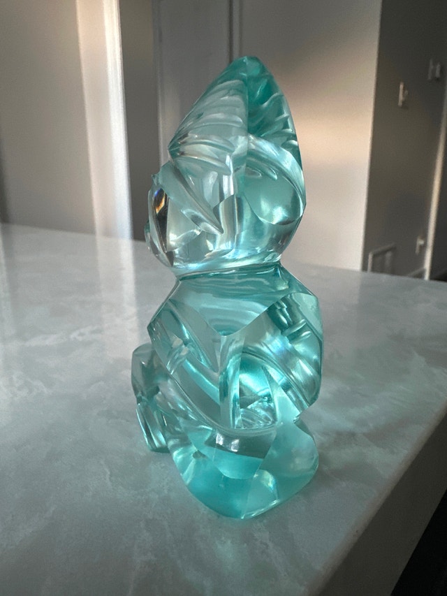 Inca Mayan Vintage Finely Polished Green Glass Tiki Statue - photo 5