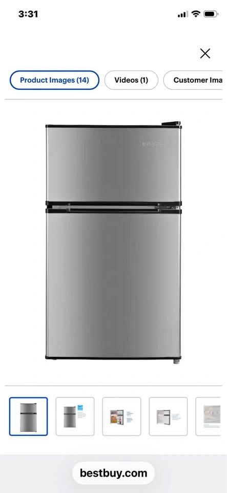 Insignia™ - 3.1 Cu. Ft. Mini Fridge with Top Freezer