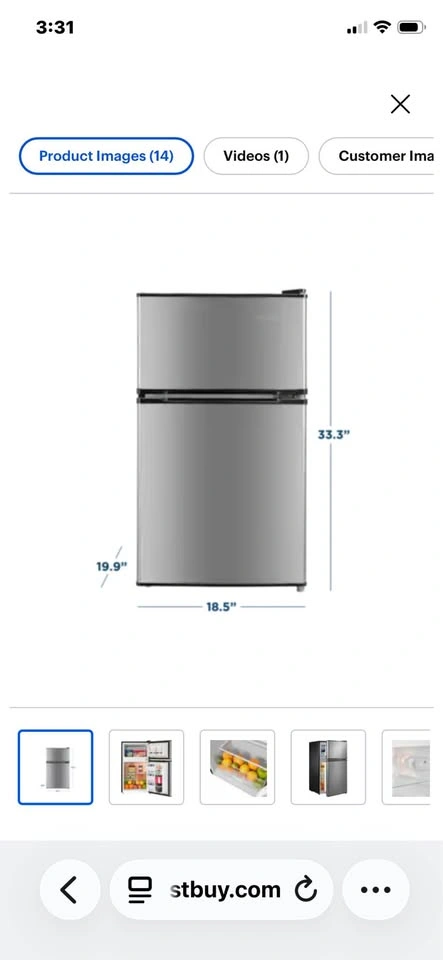 Insignia™ - 3.1 Cu. Ft. Mini Fridge with Top Freezer - photo 2