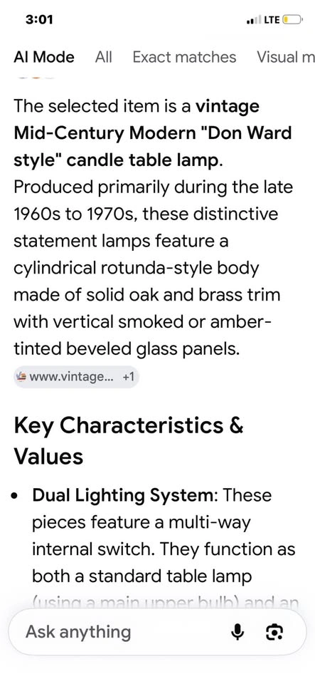 Mid-Century Don Ward Modern Vintage Lamp - photo 5