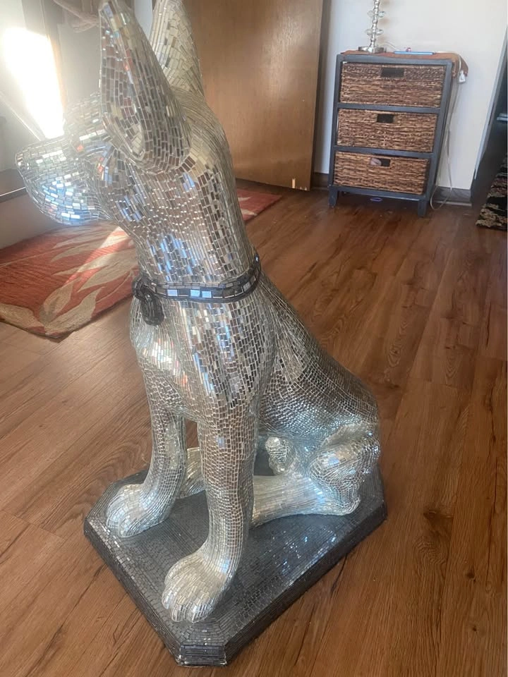 Disco Dog Mirrored Great Dane Figure 30”h x 19”d x 15”w - photo 3