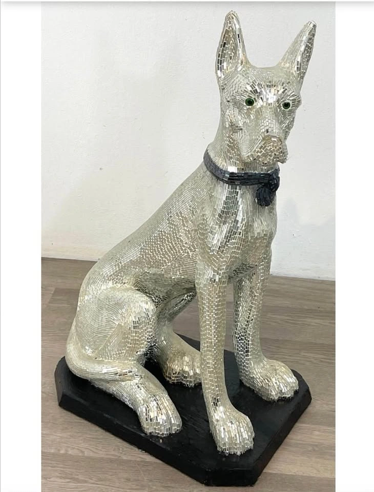 Disco Dog Mirrored Great Dane Figure 30”h x 19”d x 15”w - photo 5