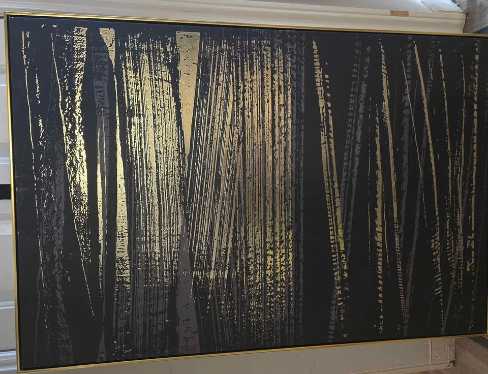 Large Black & Gold Framed Canvas Wall Art 32.5x48 - photo 3
