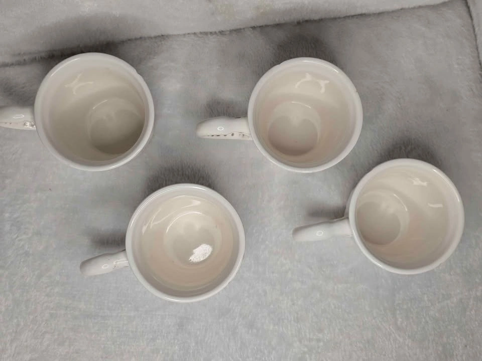 4 American Atelier Baroque White Ironstone Mugs - photo 2