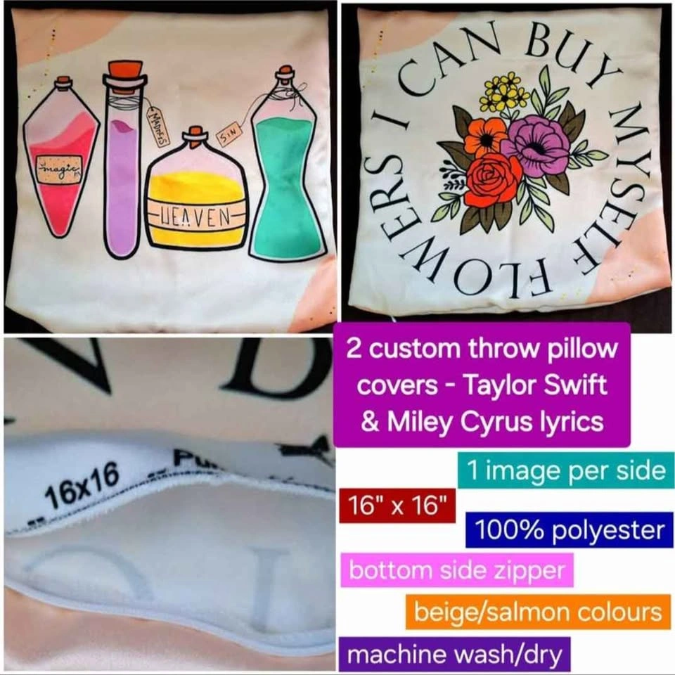 Pillow Cases with song lyrics from Taylor Swift & Miley Cyrus - photo 2