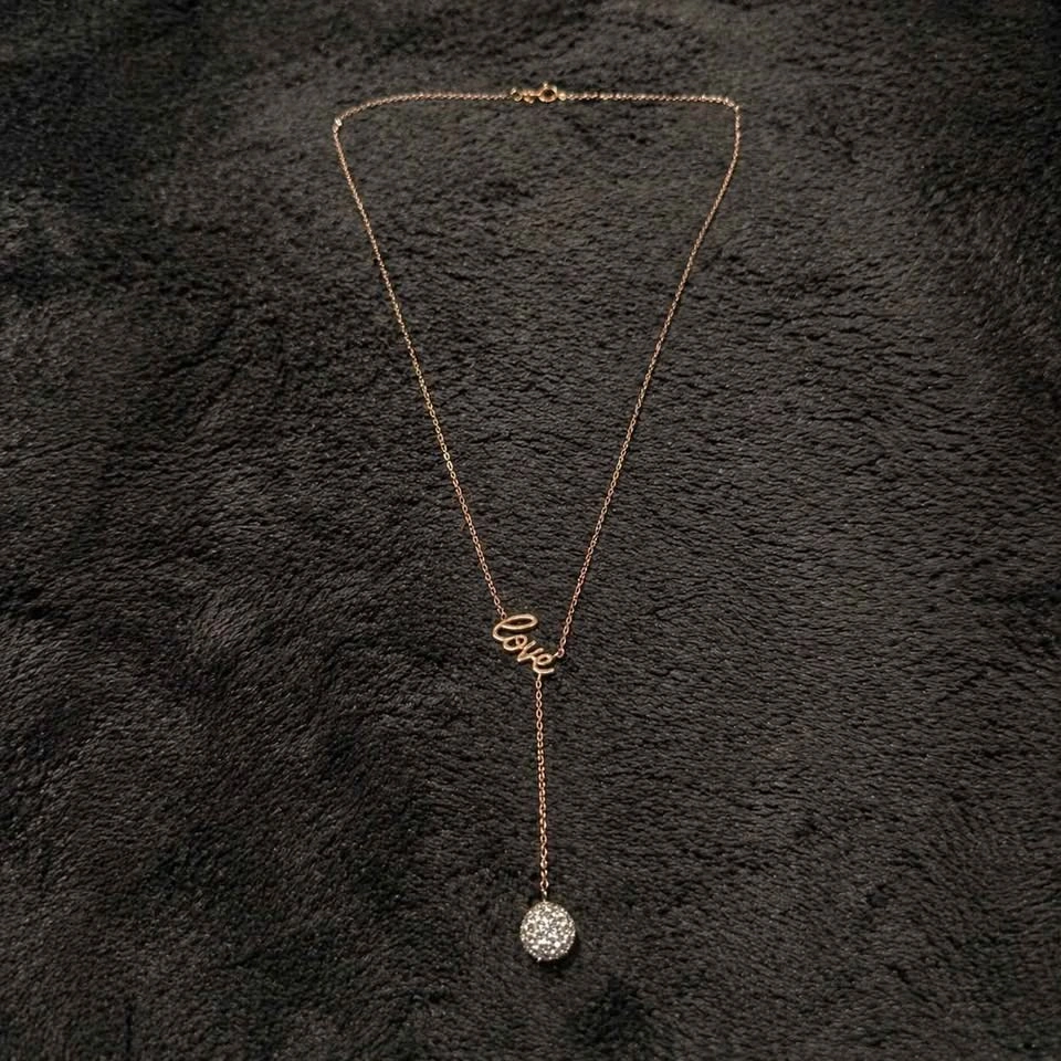 Swarovski Love Lariat Necklace Rose Gold Tone - photo 3