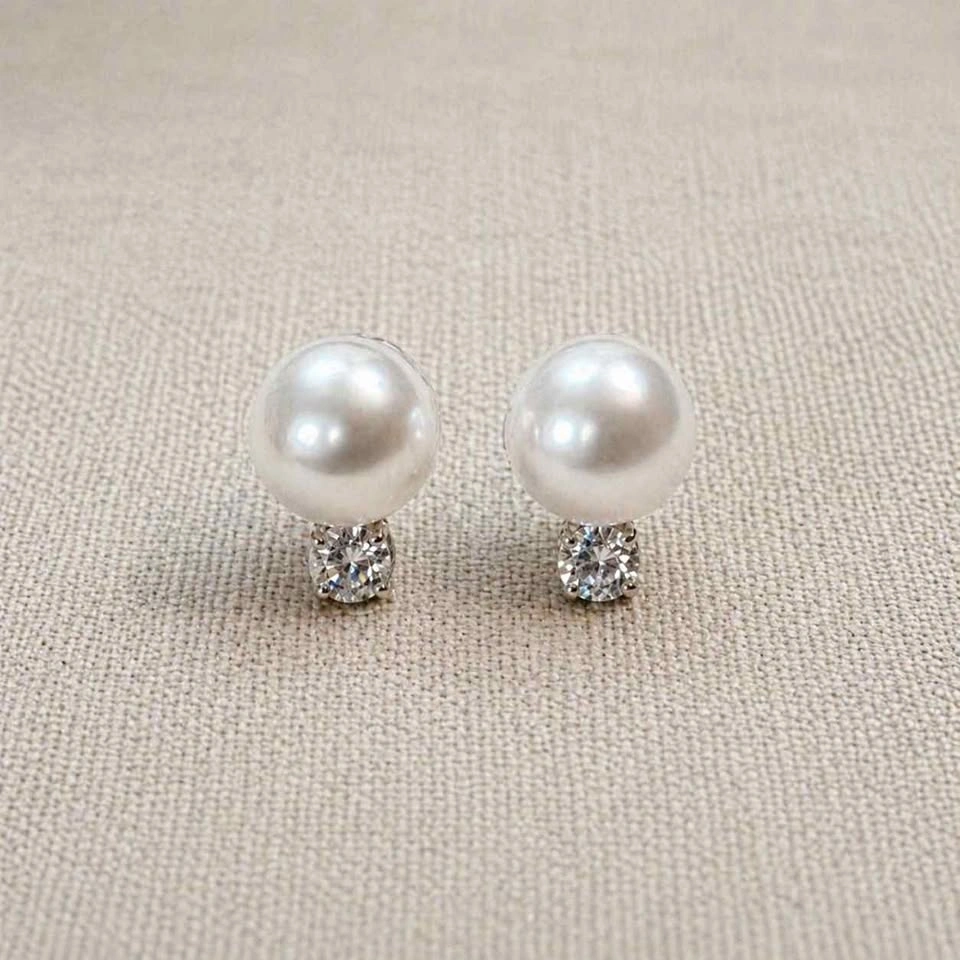 Swarovski Pearl & Crystal Stud Earrings