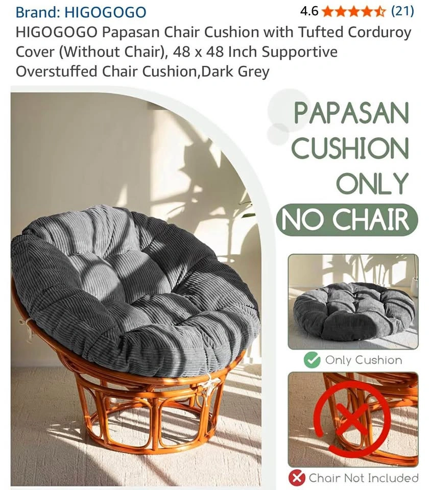 Beautiful plush chair cushion -grey