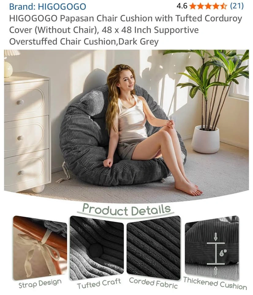 Beautiful plush chair cushion -grey - photo 2