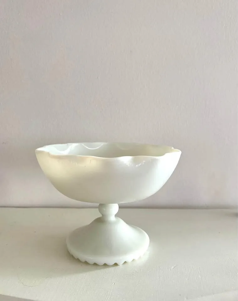Milk Glass Pedestal Bowl thumbnail