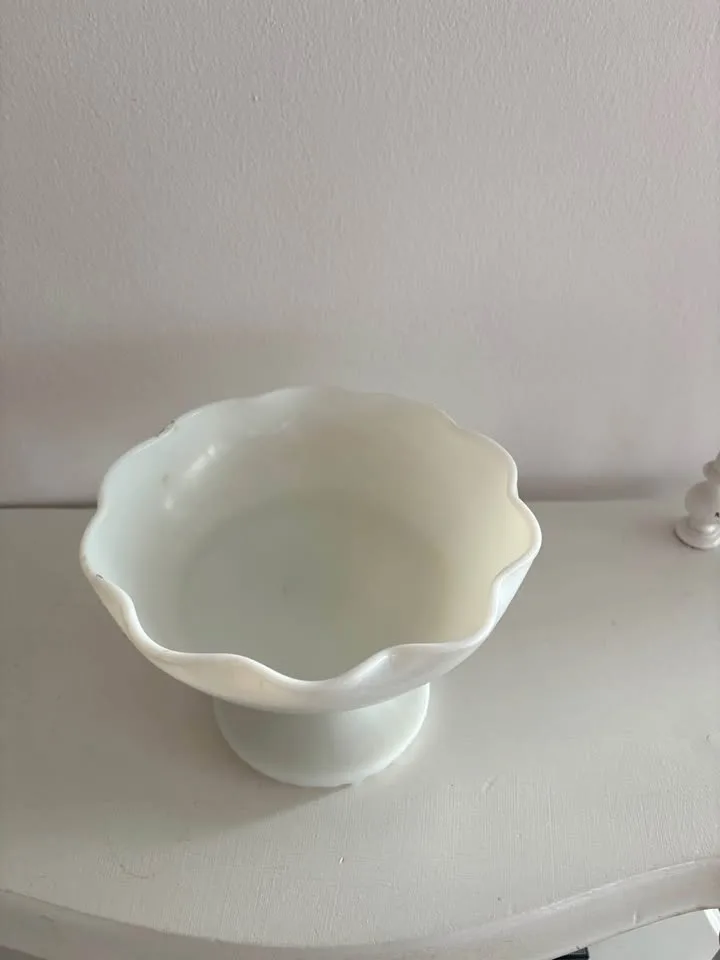 Milk Glass Pedestal Bowl image indicator(2)