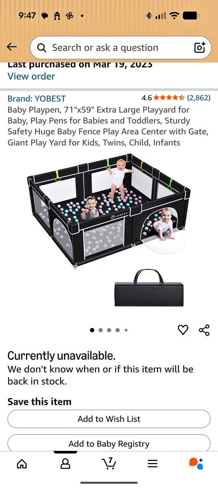 Baby play pen extra large