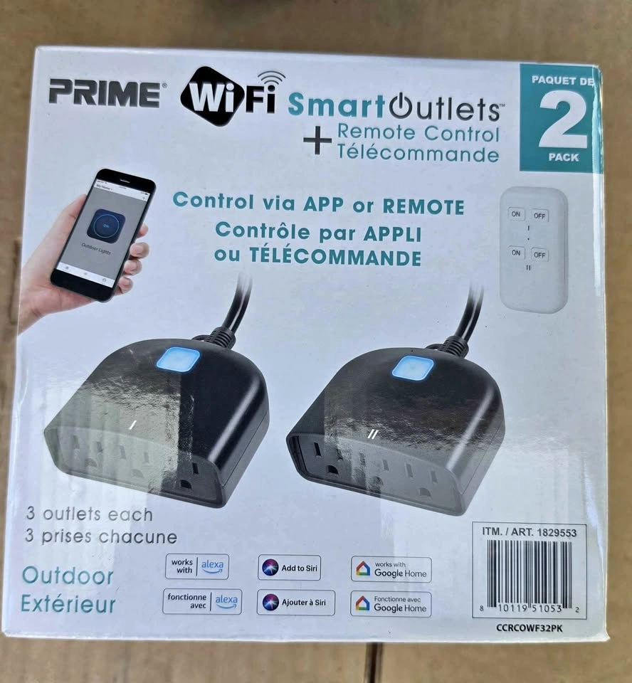 WiFi SmartOutlets 2-Pack with Remote Control