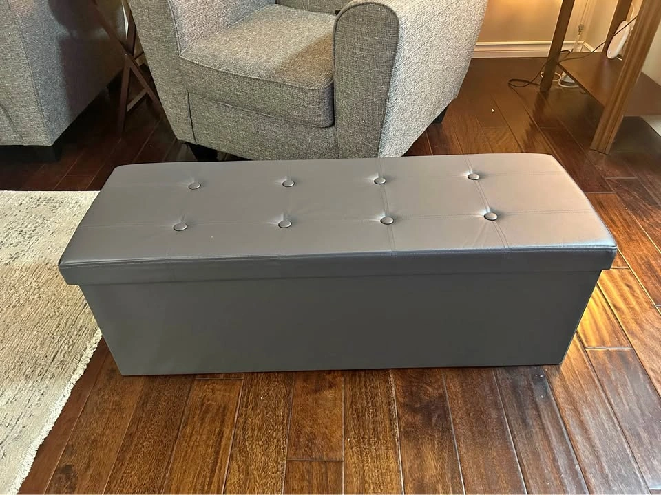 Folding Storage Ottoman Bench