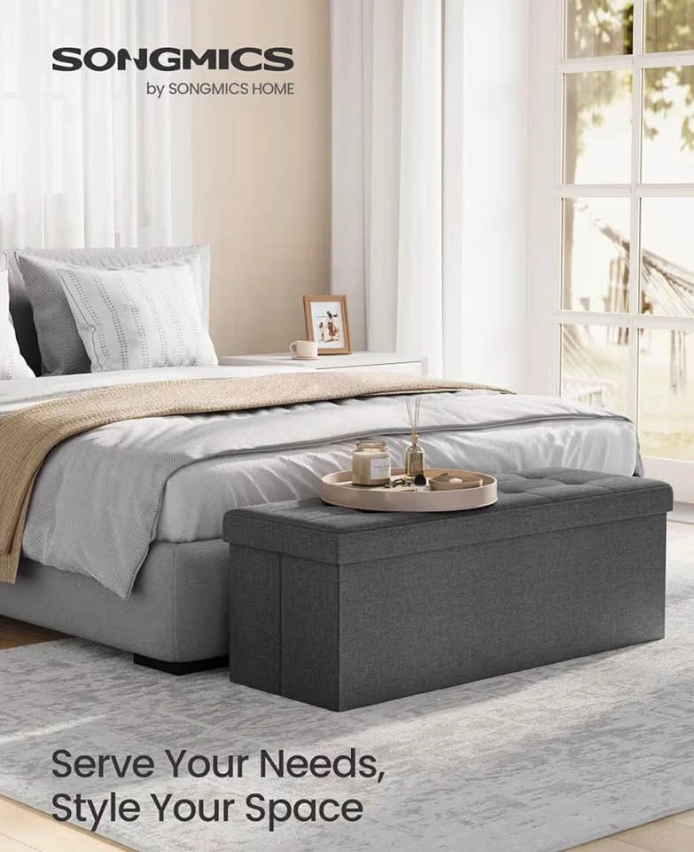 Folding Storage Ottoman Bench - photo 2