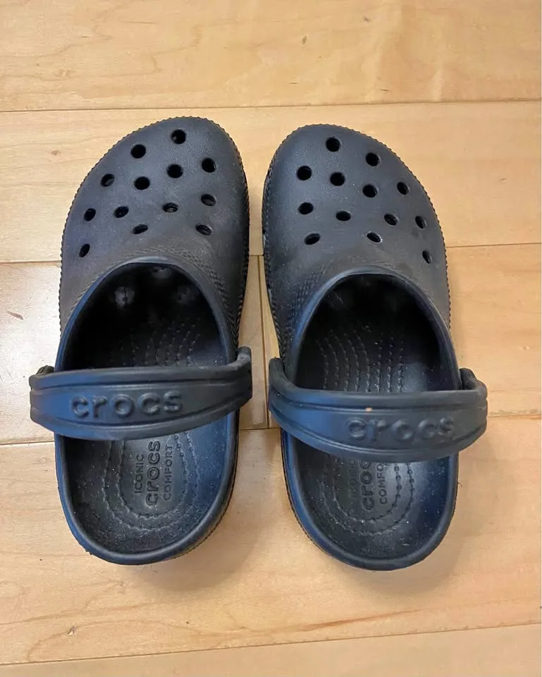 Size 11 little kid black Crocs thumbnail