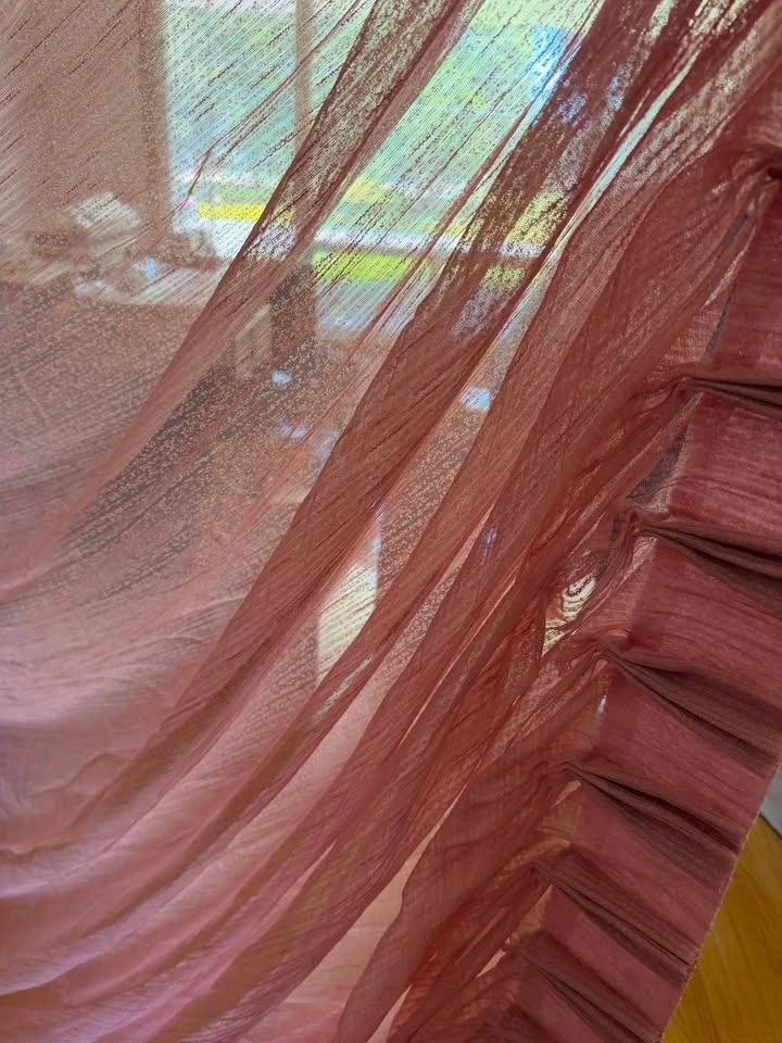 Pink Sheer Polyester Curtain Panel - photo 2