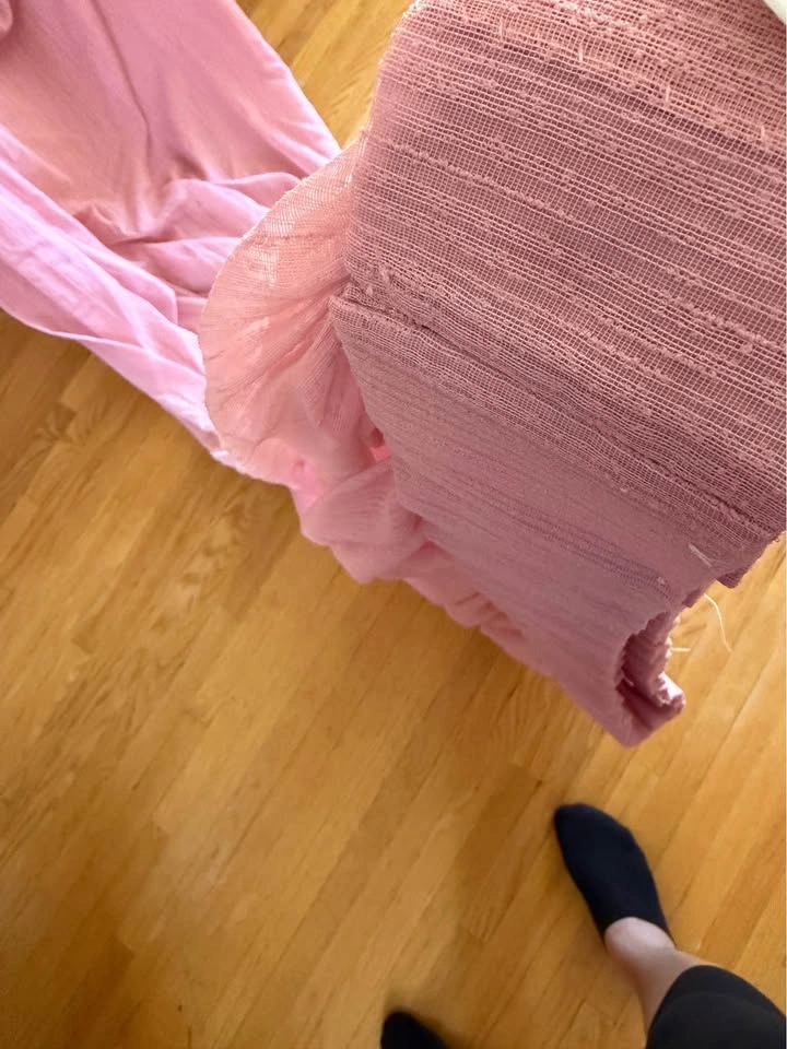 Pink Sheer Polyester Curtain Panel - photo 4