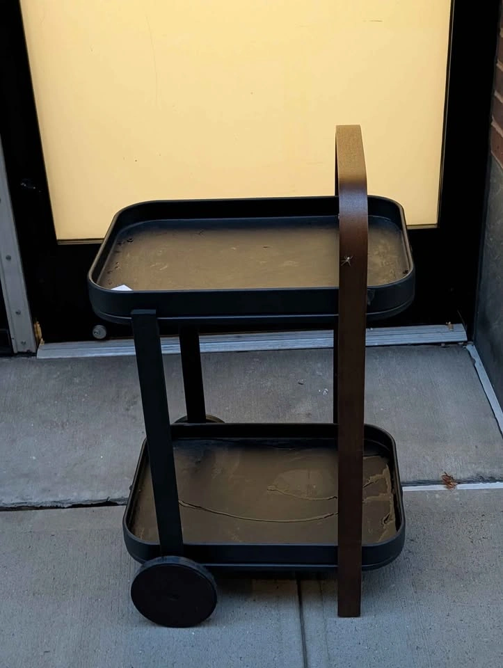 Umbra Rolling Bar Cart Serving Trolley 2 Tier Black 26" - photo 5
