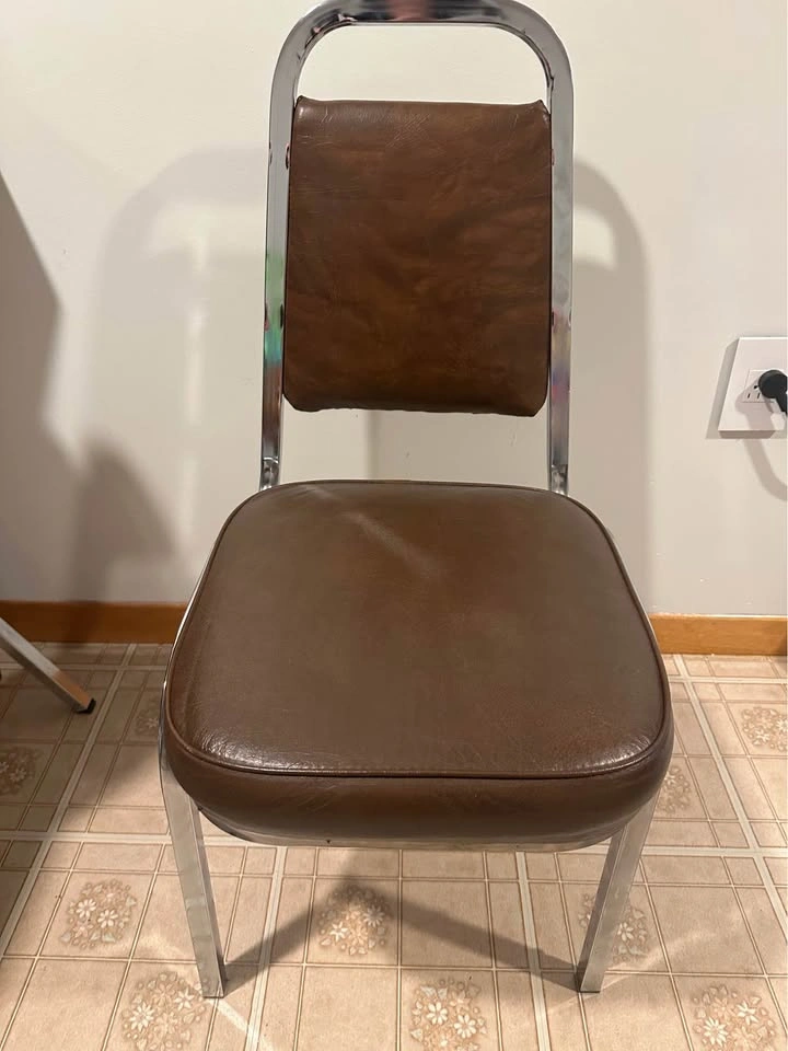 Vintage Chrome Stacking Dining Chairs - Set of 7 - photo 4