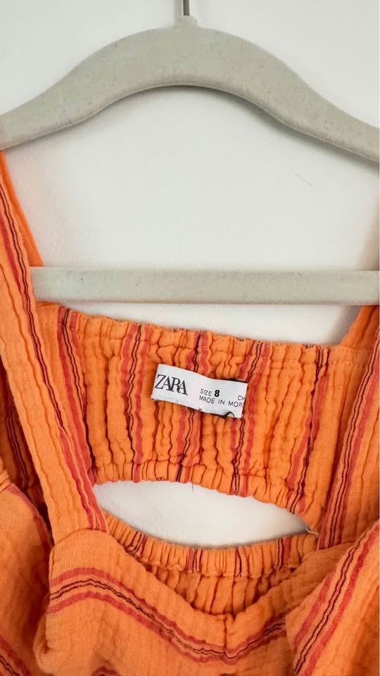 Zara noodle dress for girls 9-11 y.o. with open back - photo 3