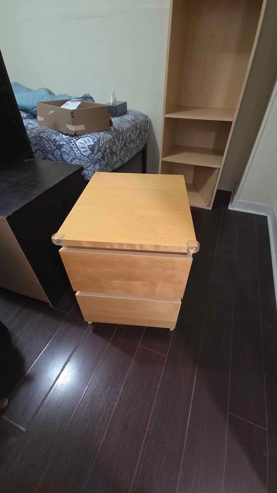 Light Wood 2-Drawer Nightstand - photo 2