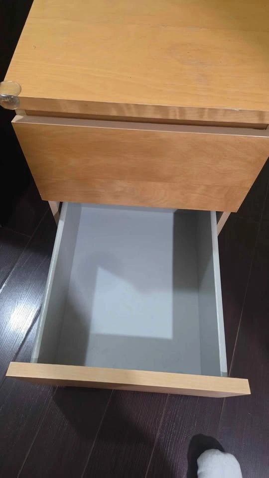 Light Wood 2-Drawer Nightstand - photo 4