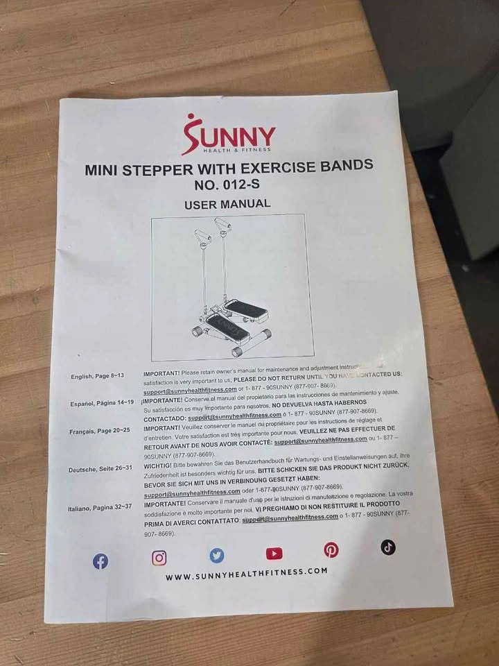 Sunny Health Mini Stepper with Resistance Bands - photo 5
