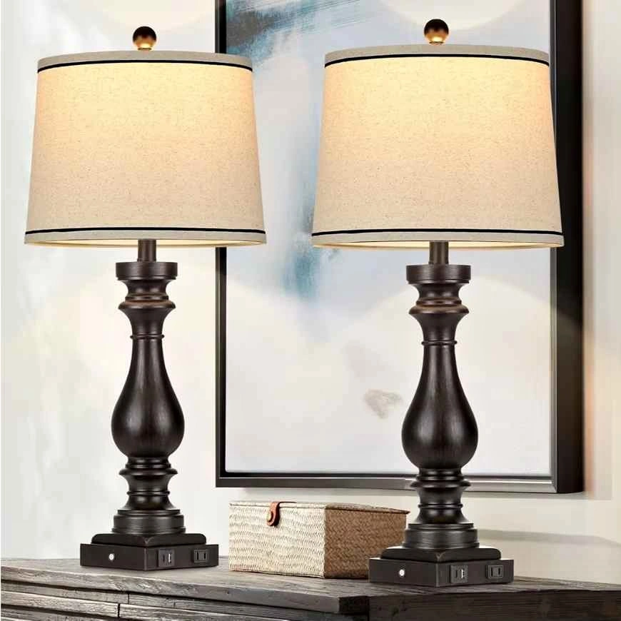Cinkeda Farmhouse Table Lamp Set of 2