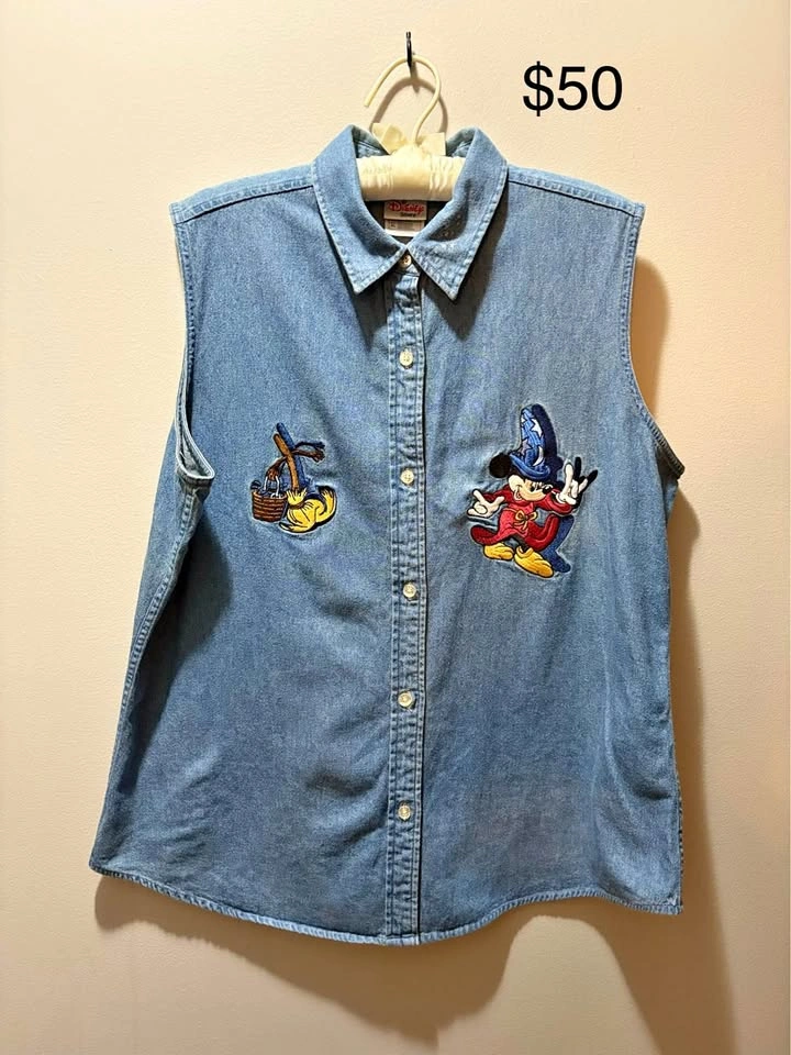 Vintage Disney Sleeveless Denim Top