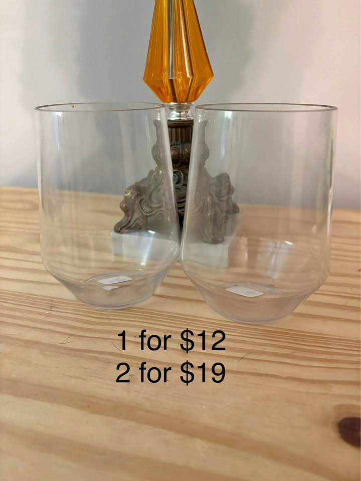 Crate & Barrel Acrylic Stemless Wine Glasses