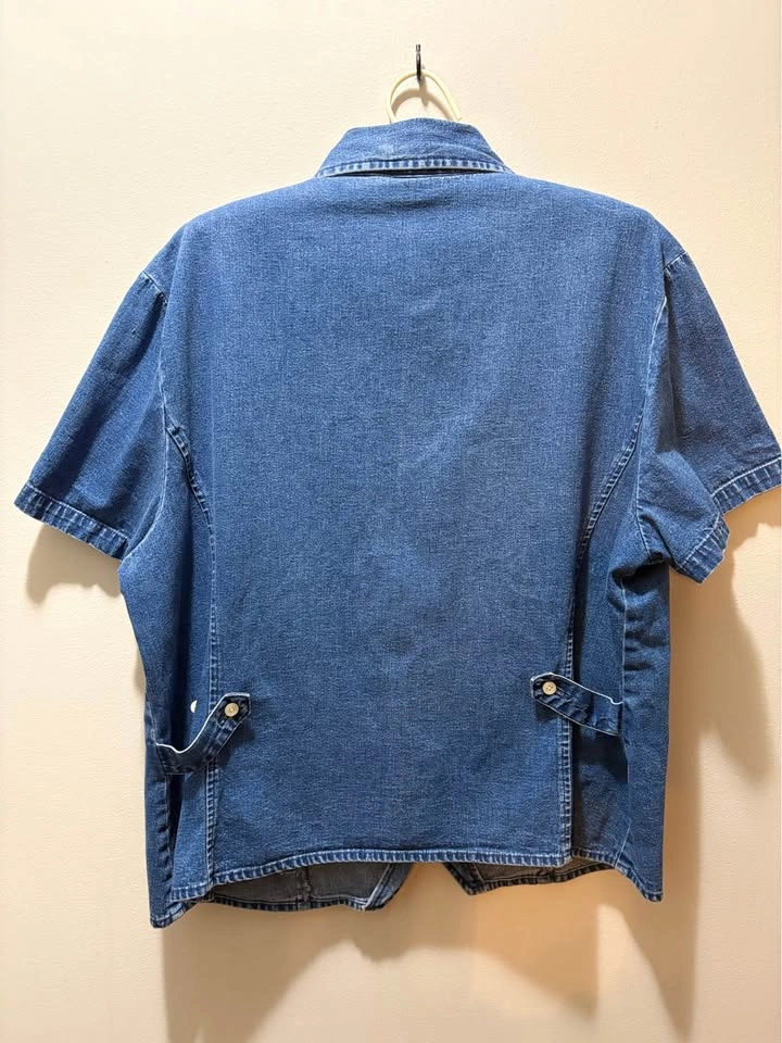 Y2K Talbots Denim Short Sleeve Button Down - photo 2