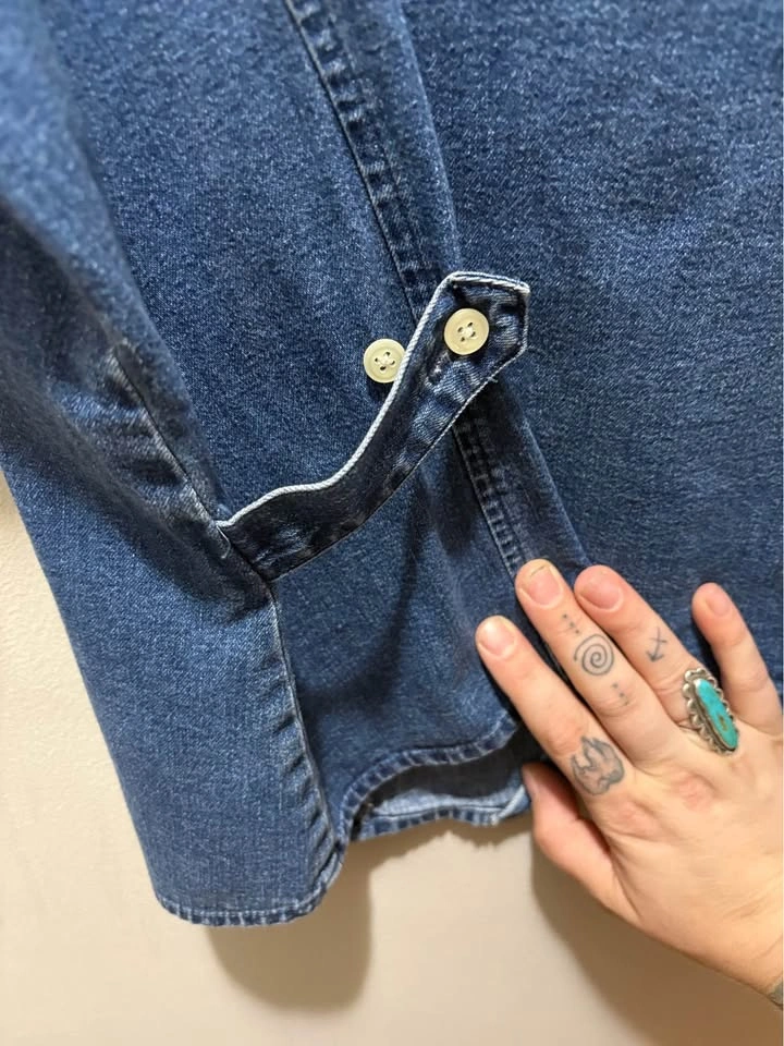 Y2K Talbots Denim Short Sleeve Button Down - photo 3
