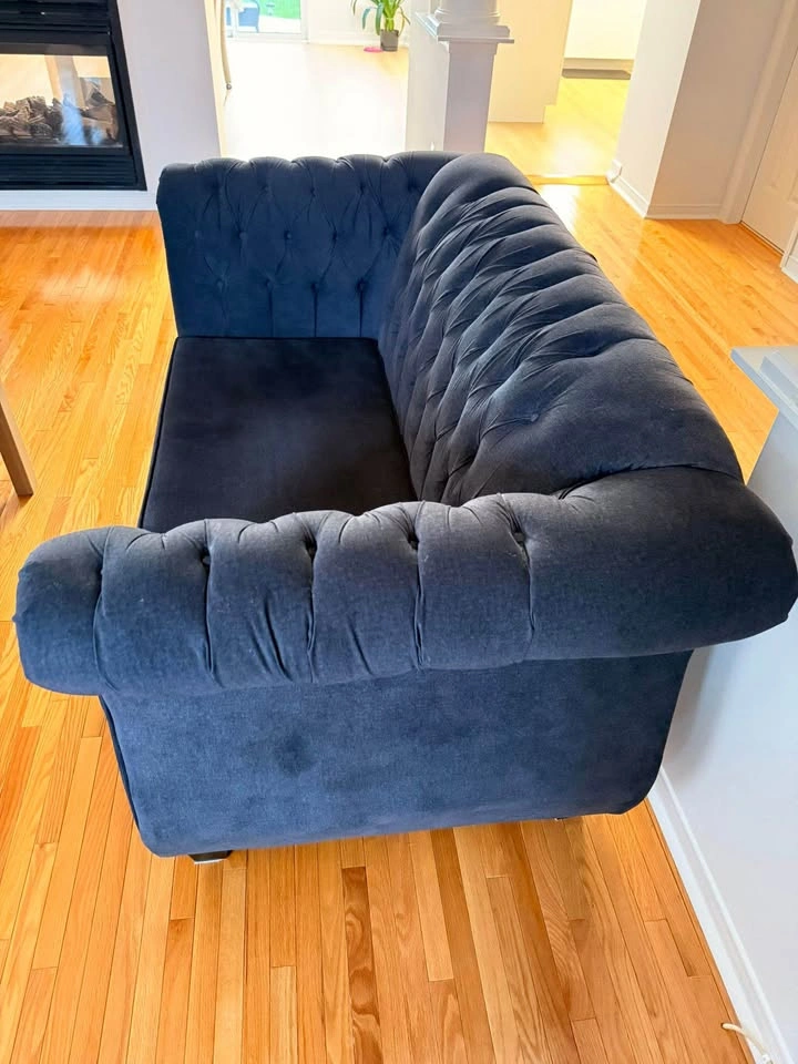 Gray Tufted Chesterfield Sofa Set - photo 4