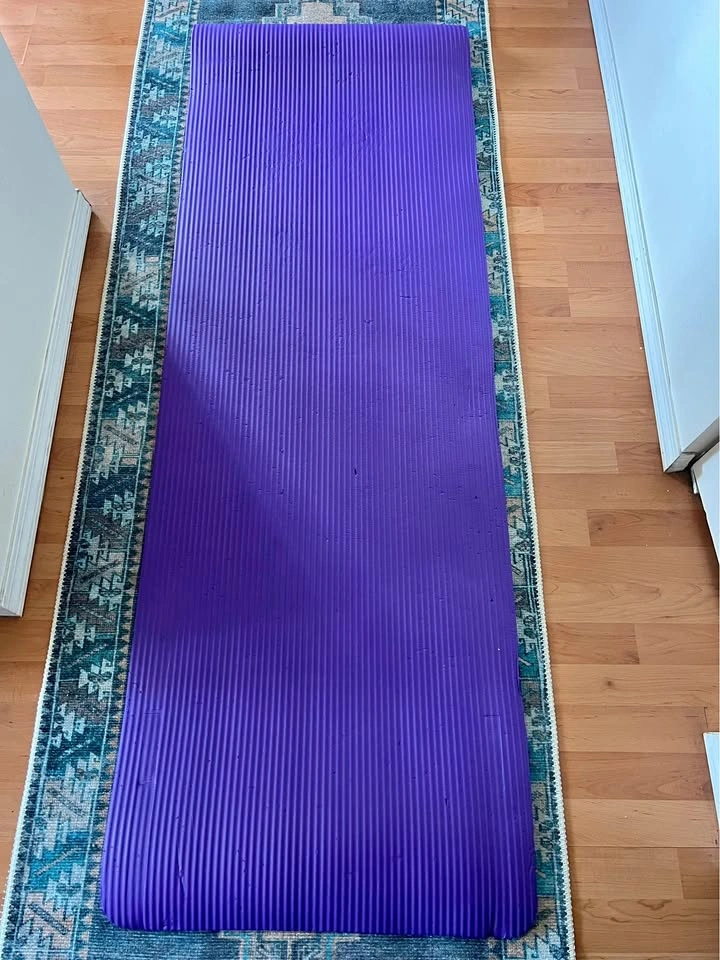 Thick purple yoga exercise pilates mat