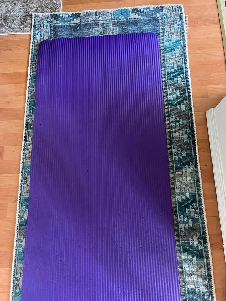 Thick purple yoga exercise pilates mat - photo 3