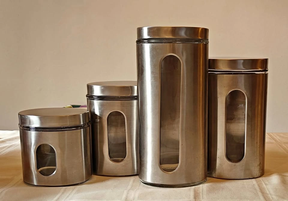 Gourmet 4 Pcs Stainless Steel Canisters Set