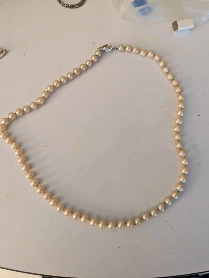 Vintage Pearl and Silver-Plated Costume Necklaces