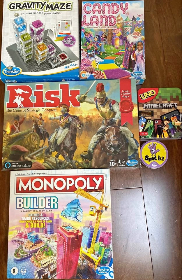 Board Game Bundle: Monopoly, Risk, Candy Land, and More