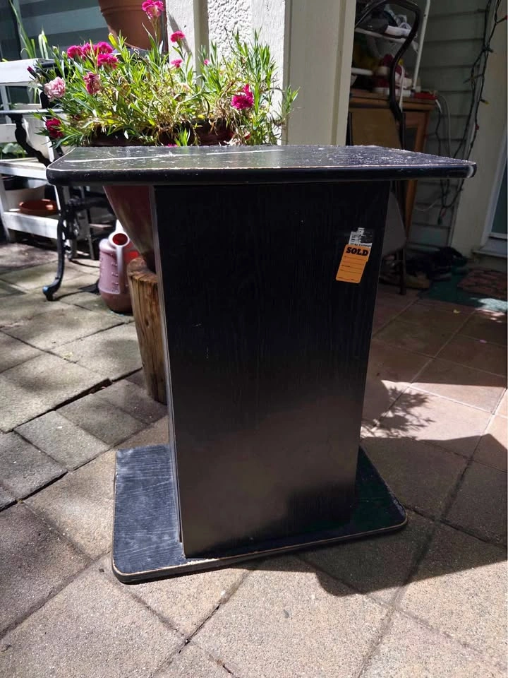 Black Wooden Pedestal Cabinet