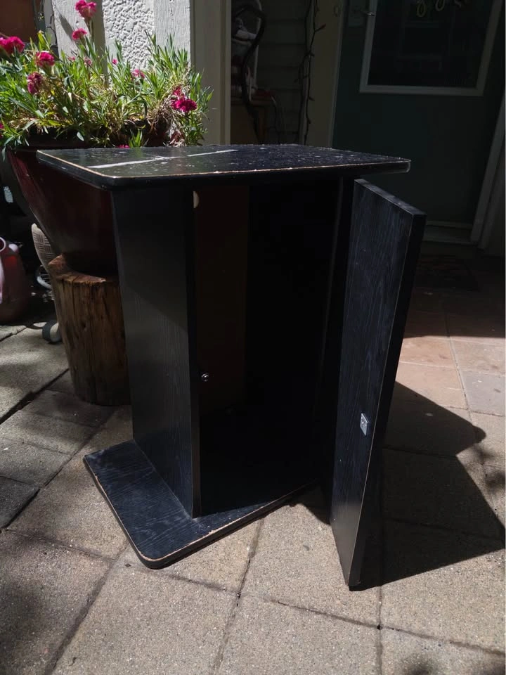 Black Wooden Pedestal Cabinet - photo 2