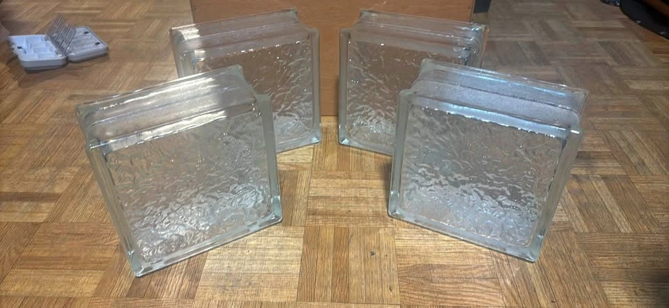 Set of 4 Decorative Glass Blocks