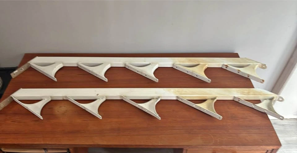 Pair of White Metal Stair Stringers