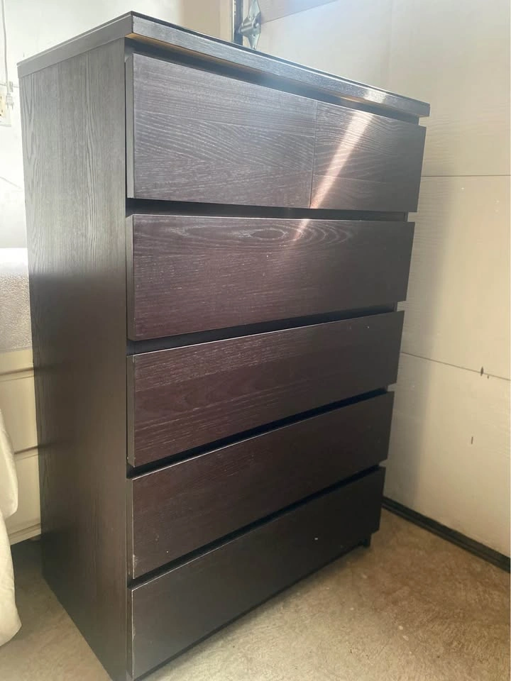 Modern MALM 6-Drawer Dresser (w/ Glass Top) 🖤 - photo 2