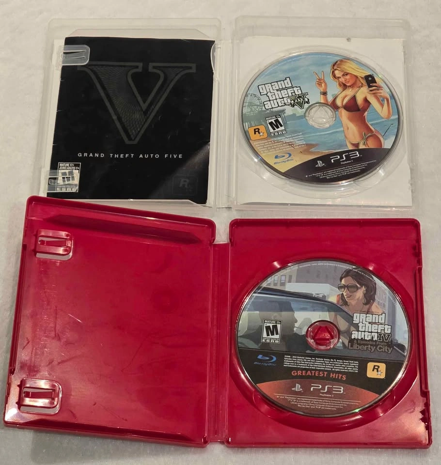 PS3 Grand Theft Auto GTA IV Complete + GTA V 2 Game Lot - photo 2