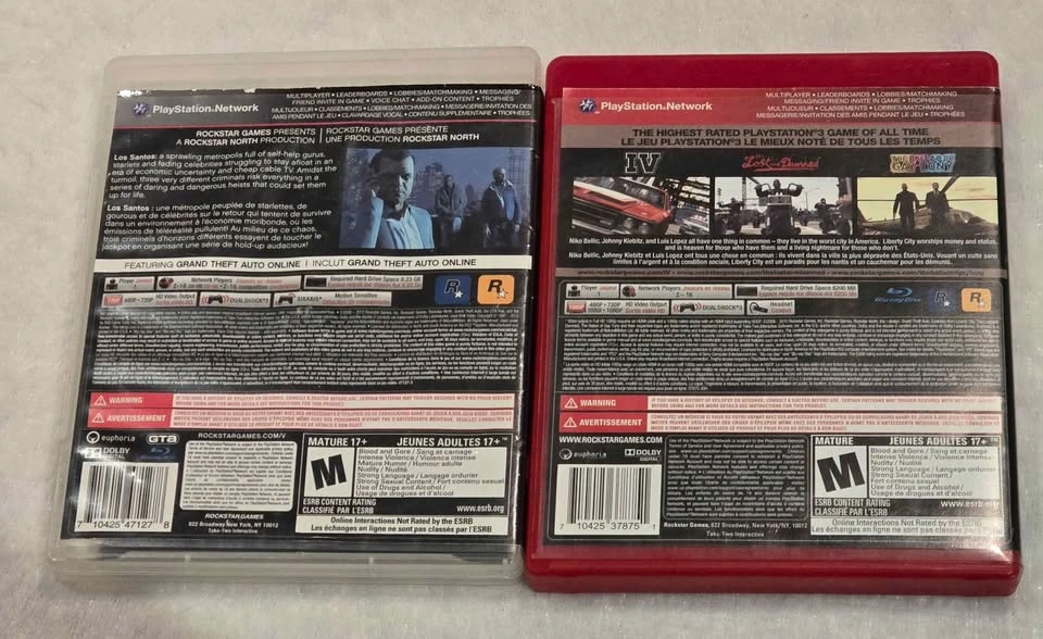 PS3 Grand Theft Auto GTA IV Complete + GTA V 2 Game Lot - photo 3