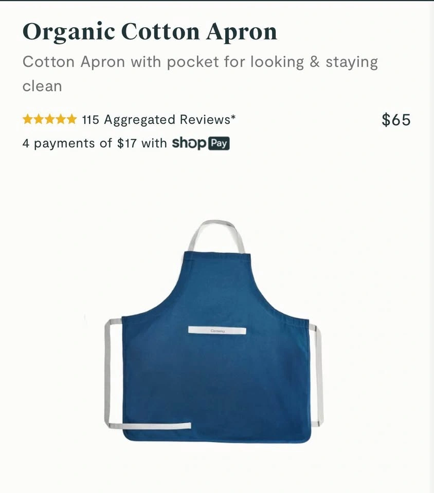 NEW Caraway Organic Cotton Apron with pocket - photo 2