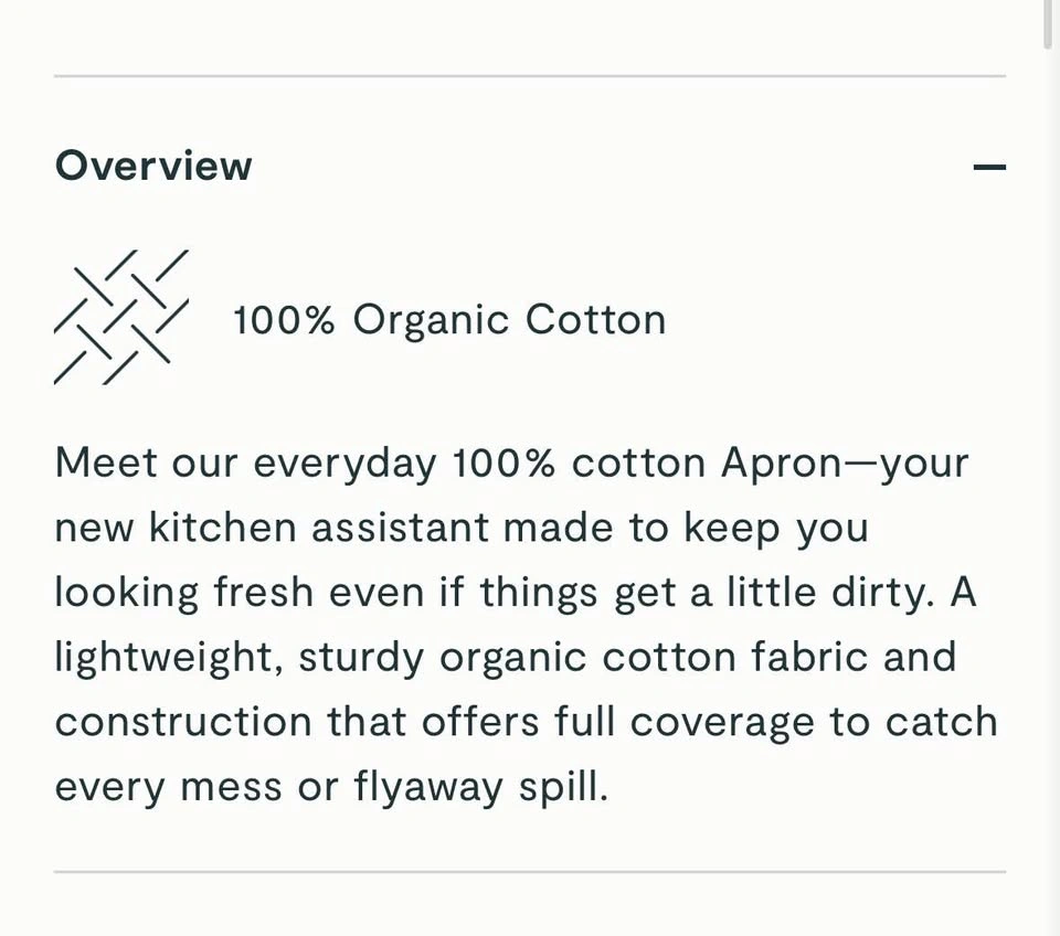 NEW Caraway Organic Cotton Apron with pocket - photo 3