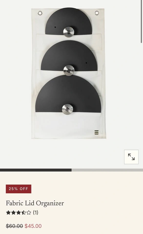 NEW Kilne canvas fabric pot/pan lid organizer - photo 2