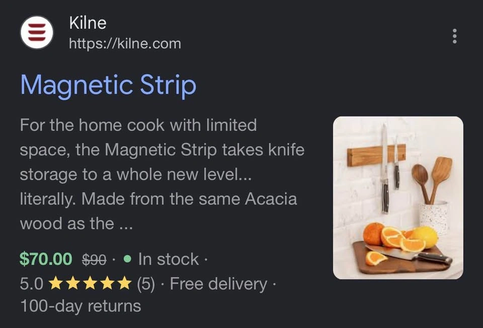 Kilne Acacia Wood magnetic knife strip - photo 4